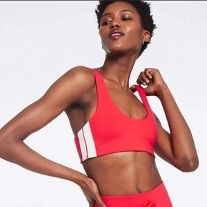 Spiritual Gangster Red and White Sports Bra